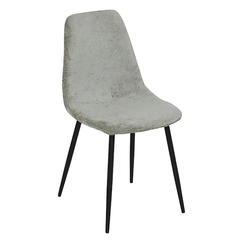 Scaun Tika, metal, textil chenille, verde khaki, H.87 cm, 131255I