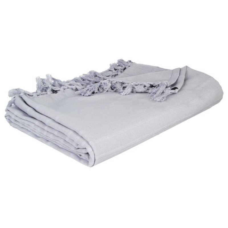 Cuvertura pat, bumbac, gri deschis, 160x220 cm, 131645B
