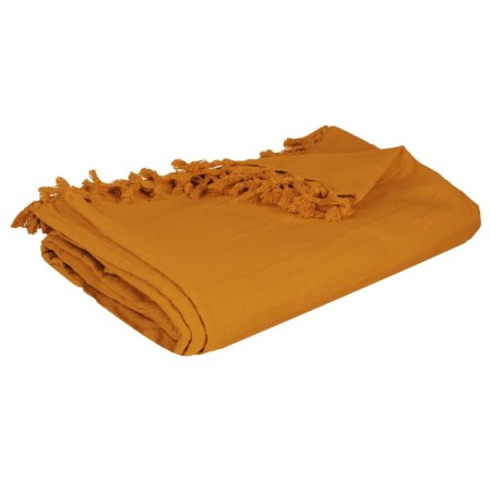 Cuvertura pat, bumbac, galben mustar, 160x220 cm, 131645R