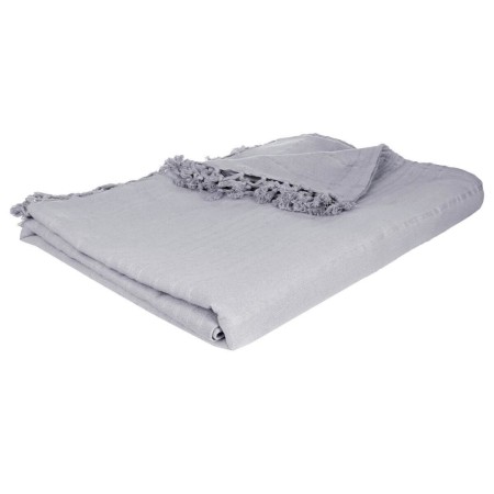 Cuvertura pat, bumbac, gri deschis, 230x250 cm, 131646B