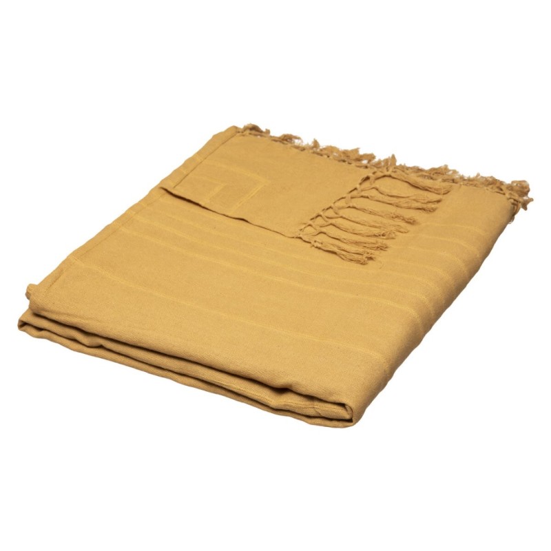 Cuvertura pat, bumbac, galben mustar, 230x250 cm, 131646R