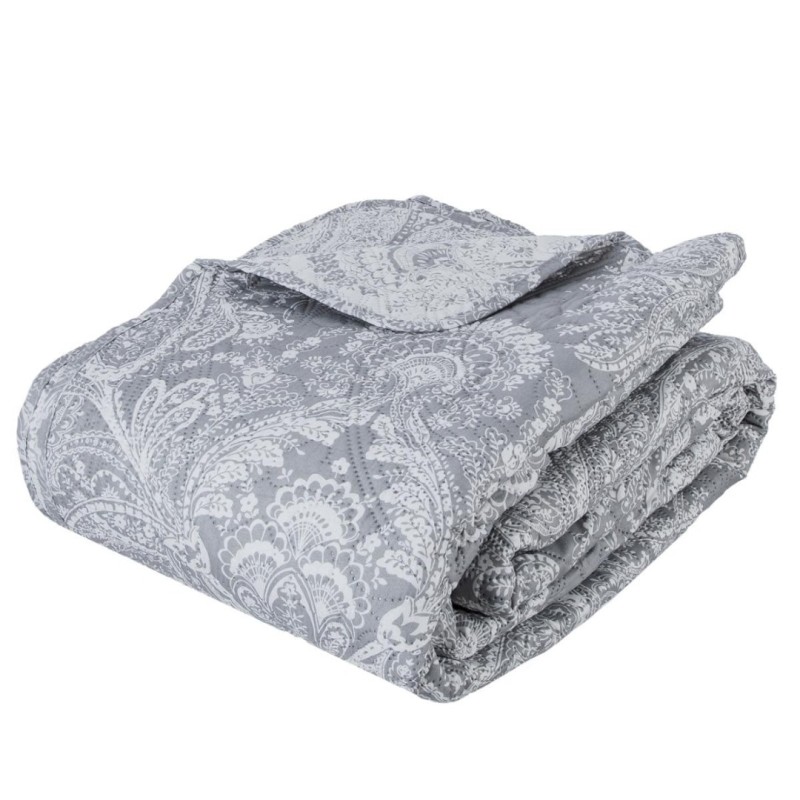 Cuvertura pat Marie, 2 persoane, 3 piese, poliester, gri, 240x260 cm, 131770B
