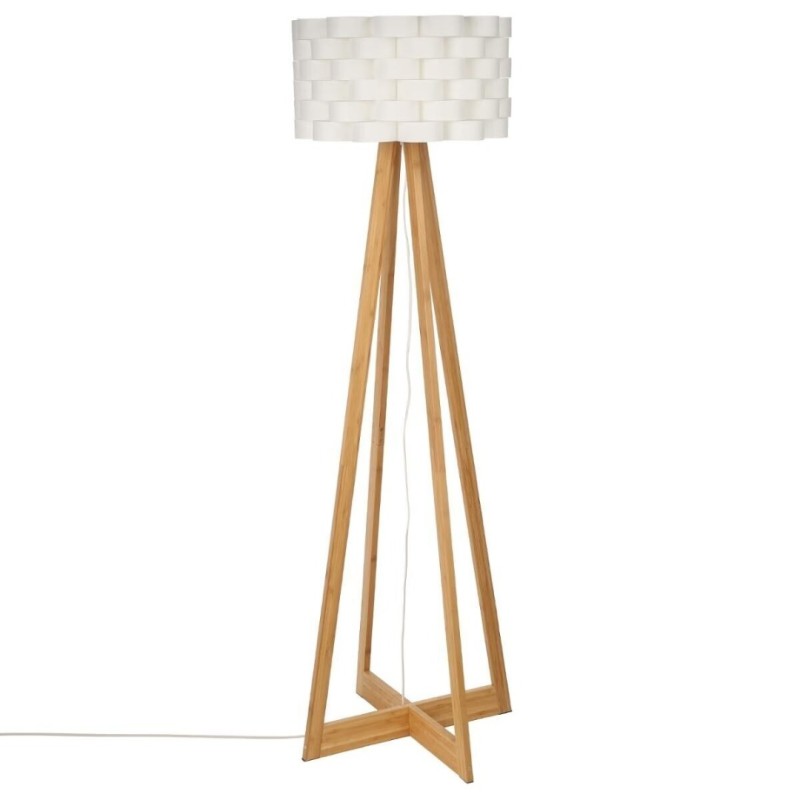 Lampadar Moki, bambus, polipropilena, alb, 1XE27, H.150 cm, 135460