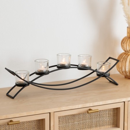 Suport lumanari Free, metal, negru, L.54 cm, 136718
