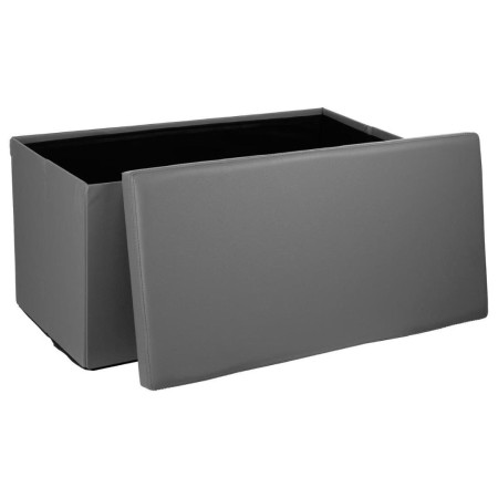 Bancheta Poof, MDF, vynil, gri, pliabil, L.76 cm, 140090B