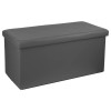 Bancheta Poof, MDF, vynil, gri, pliabil, L.76 cm, 140090B