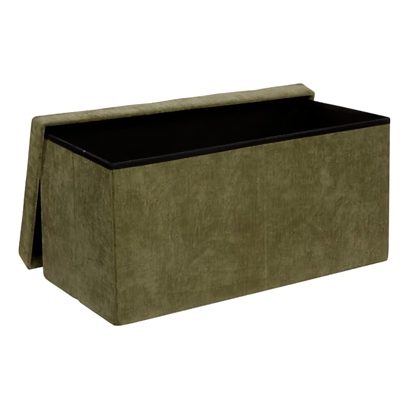 Bancheta pliabila Lysandre, MDF, poliester, verde khaki, L.76 cm, 140091I