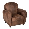 Fotoliu Stanis, lemn, poliester, efect piele, maro, H.81 cm, 140336