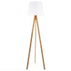 Lampadar Bahi, bambus, textil alb, 1XE27, H.160 cm, 145228
