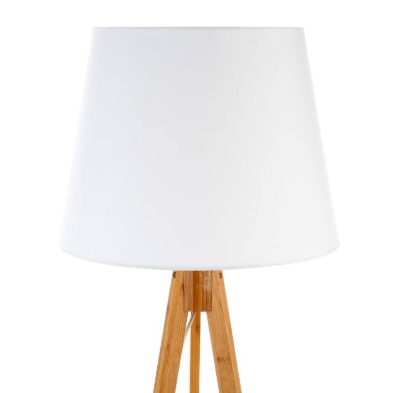 Lampadar Bahi, bambus, textil alb, 1XE27, H.160 cm, 145228