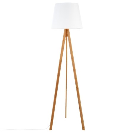 Lampadar Bahi, bambus, textil alb, 1XE27, H.160 cm, 145228