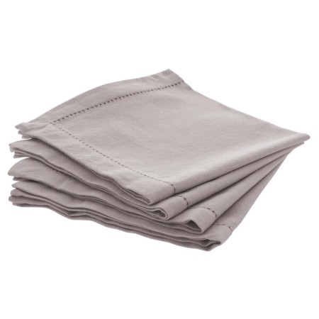 Set 4 servetele Chambray, bumbac, gri, 40x40 cm, 146341B