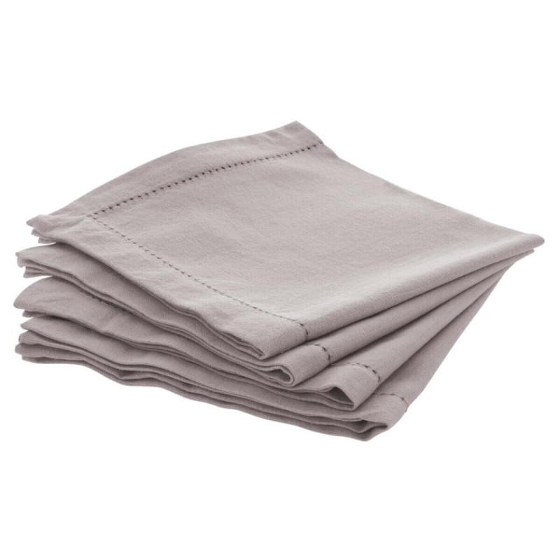 Set 4 servetele Chambray, bumbac, gri, 40x40 cm, 146341B