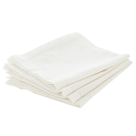 Set 4 servetele Chambray, bumbac, alb, 40x40 cm, 146341Z