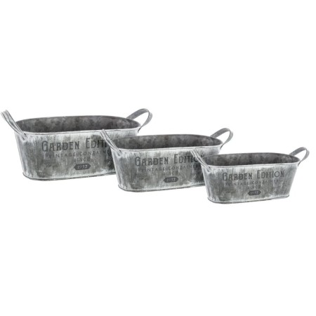 Set 3 ghivece, metal, gri, L.25/30/33 cm, 155782A