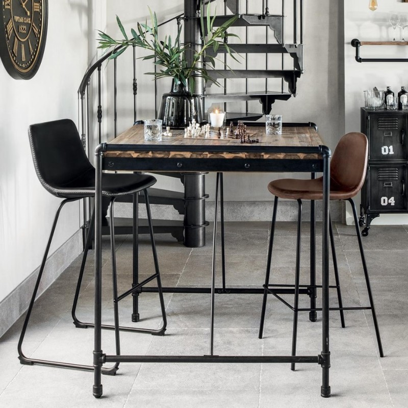 Scaun bar Lois, structura metal, negru, H.101 cm, 156926A