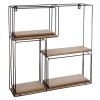Set 4 rafturi de perete Ally, metal, negru, polite MDF, L.18/24/48 cm, 156931