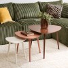 Set 3 masute de cafea Mileo, MDF, lemn de cauciuc, multicolor, L.60 cm, 157052L