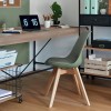 Scaun Baya, picioare din lemn de fag, poliuretan, verde khaki, H.81 cm, 157166D