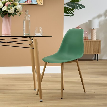 Scaun dining Taho, metal, polipropilena, verde, H.86 cm, 157268M 