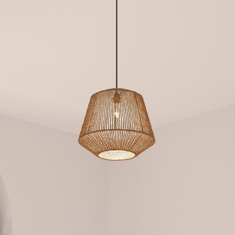 Suspensie Jily, metal, sfoara, bej, 1XE27, D.29 cm, 157701