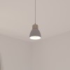 Suspensie Desy, metal, lemn, alb, 1XE14, D.15 cm, 157860