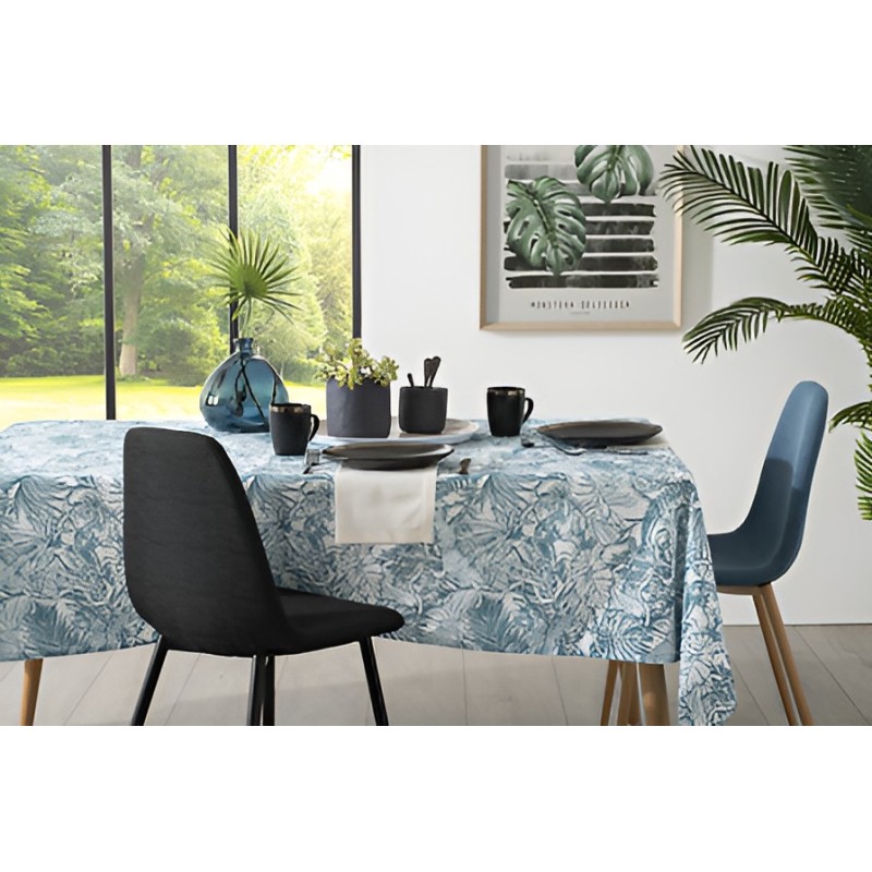 Fata de masa Jungle, poliester, bleu, 140x240 cm, 163930H