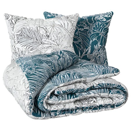 Lenjerie de pat Jungle, 2 persoane, 3 piese, bumbac, alb/negru, 260x240 cm, 163999