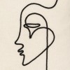 Husa de perna Face, bumbac, alb ivoar, 40x40 cm, 164007H