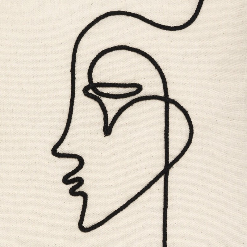 Husa de perna Face, bumbac, alb ivoar, 40x40 cm, 164007H