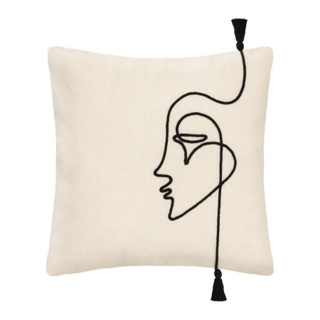 Husa de perna Face, bumbac, alb ivoar, 40x40 cm, 164007H