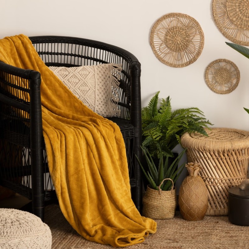 Patura Losange, poliester, galben mustar, 180x230 cm, 164045R