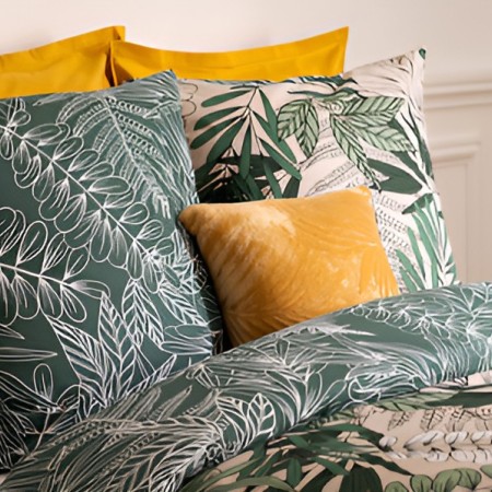 Lenjerie de pat Tropik, 2 persoane, 3 piese, bumbac, verde, 240x220 cm, 164109