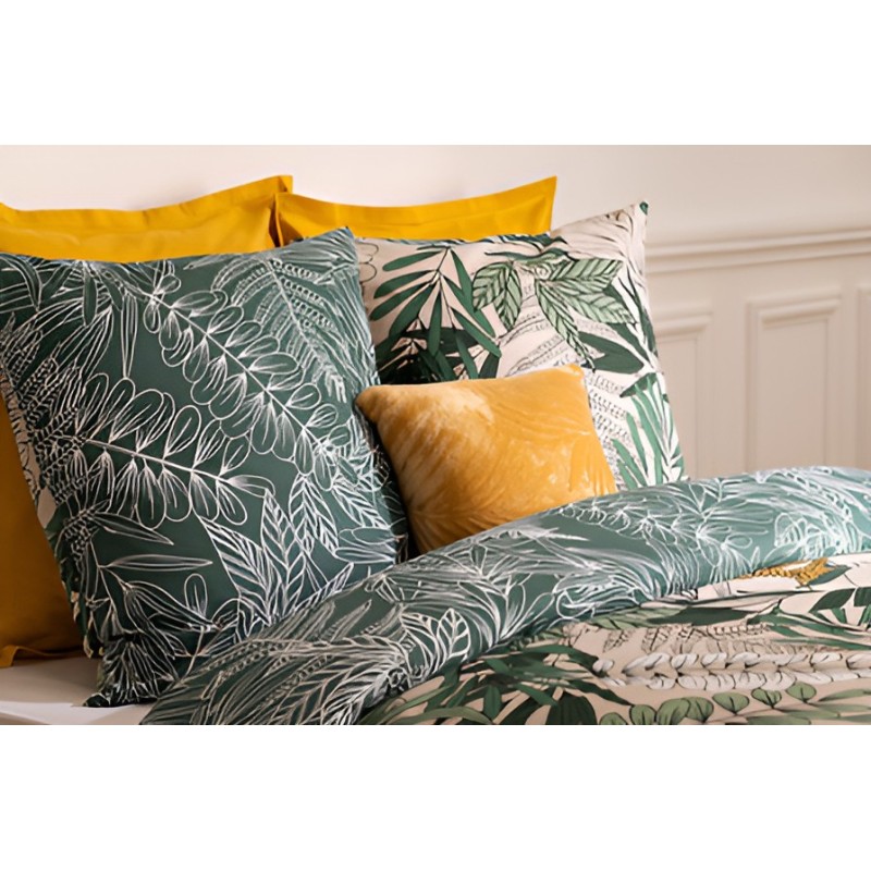 Lenjerie de pat Tropik, 2 persoane, 3 piese, bumbac, verde, 240x220 cm, 164109