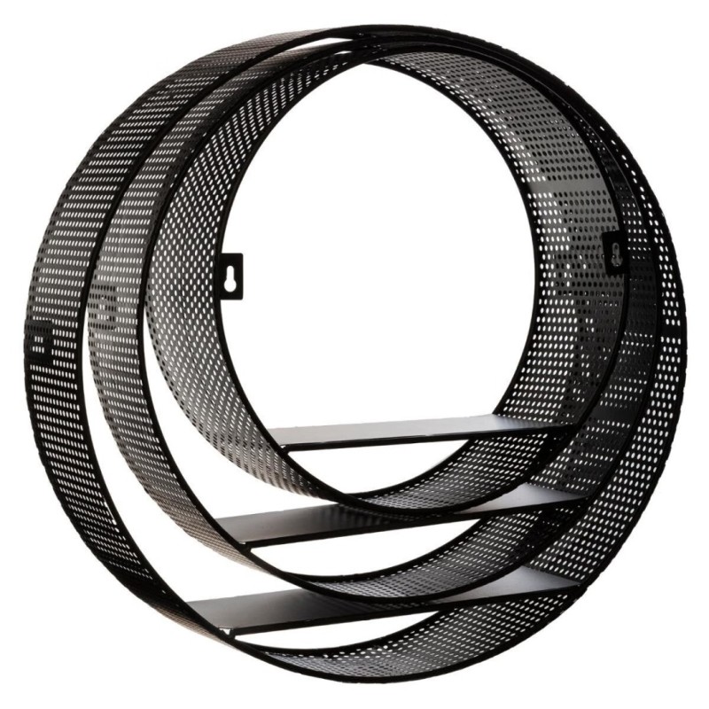 Set 3 rafturi Juni, metal, negru model plasa, D.25/30/35 cm, 166583