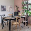 Scaun dining Isak, lemn si ratan, negru, H.89 cm, 166636C