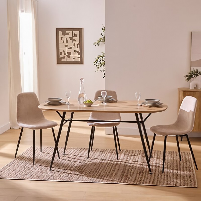 Masa dining Roxas, metal, blat MDF, L.160 cm, 166716A