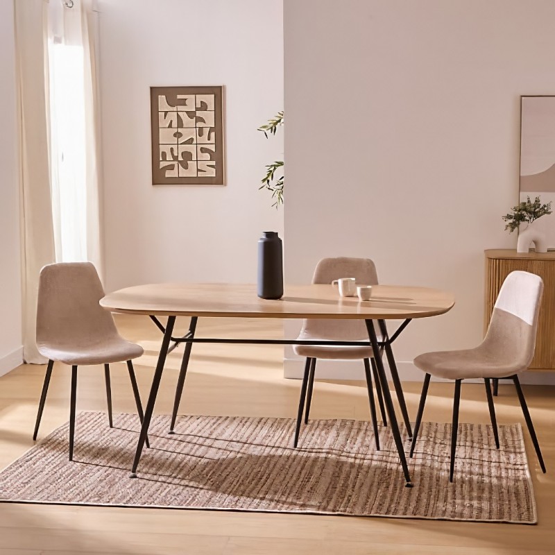 Masa dining Roxas, metal, blat MDF, L.160 cm, 166716A
