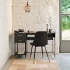 Scaun dining Tyka, picioare din metal, catifea neagra, H.86 cm, 166773A