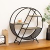 Raft rotund Timeo, metal negru, 3 polite din MDF, D.50 cm, 166780