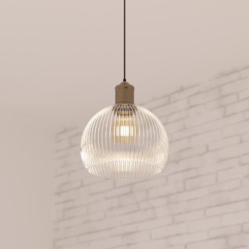 Suspensie Laye, metal, sticla, 1XE27, D.20 cm, 167609