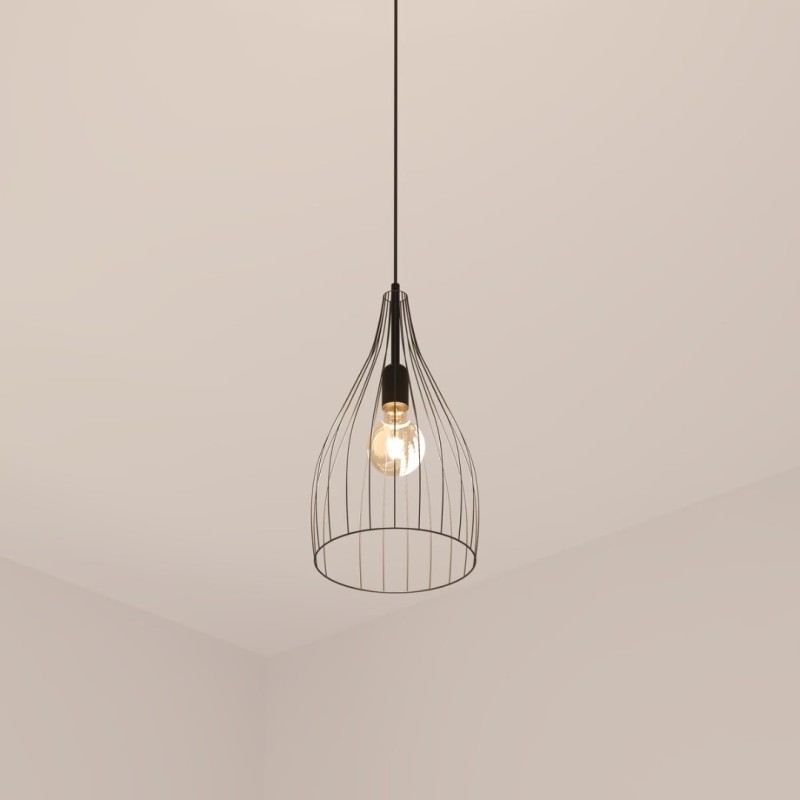 Suspensie Rita, metal, negru, 1XE27, D.19 cm, 168219
