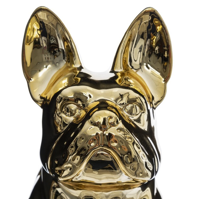 Statuie Bulldog, ceramică, auriu, H.19 cm, 168329