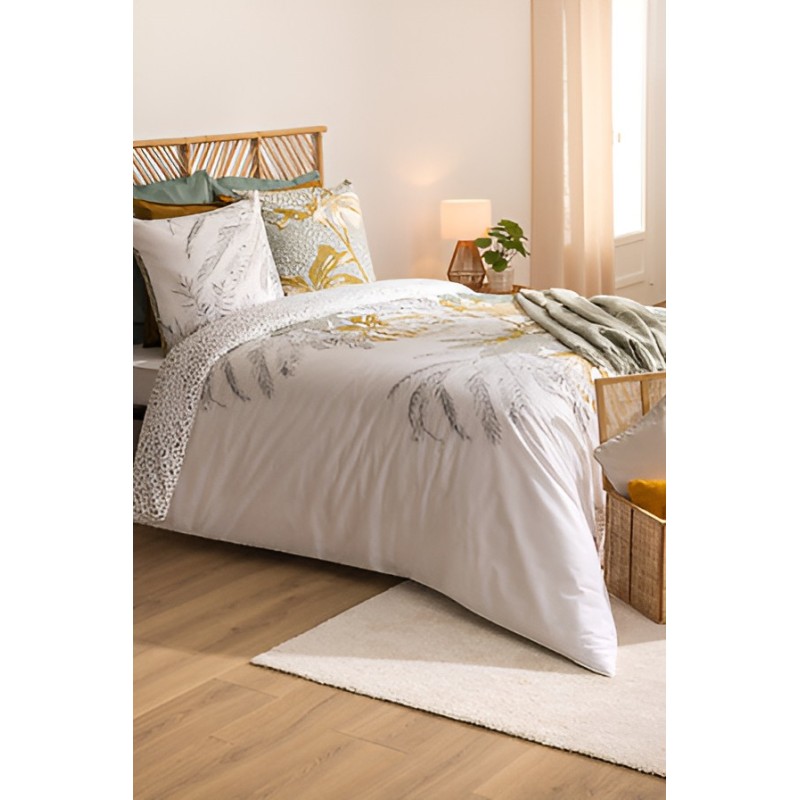 Lenjerie de pat Monstera, 2 persoane, 3 piese, bumbac, multicolor, 240x220 cm, 168862