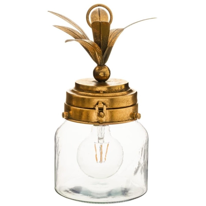 Lampa de masa Pineapple, sticla, metal, auriu, H.33 cm, 173283