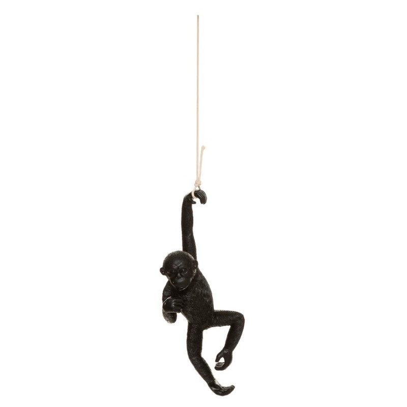 Statueta de maimuță suspendată Safari, rășină, negru, H.39 cm, 173434