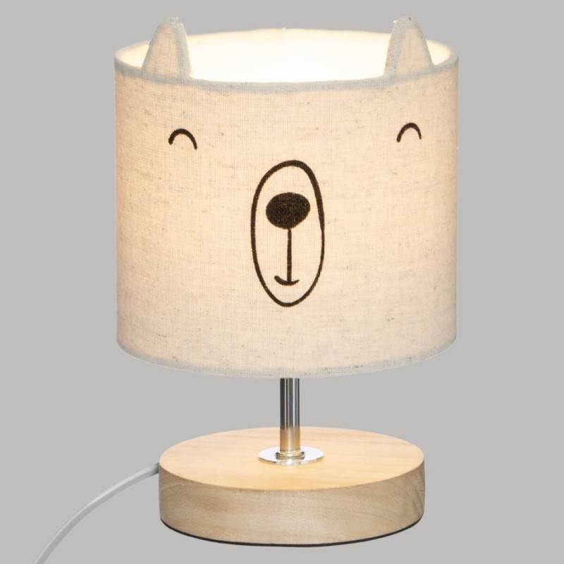 Veioza Teddy bear, metal, vinil, bej, 1XE14, H.21 cm, 174004B