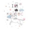 Set lenjerie de pat pentru copii Unicorn, bumbac, multicolor, 140x200 cm, 174018B