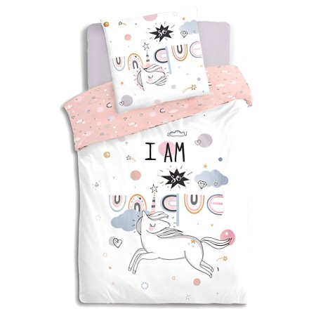Set lenjerie de pat pentru copii Unicorn, bumbac, multicolor, 140x200 cm, 174018B