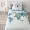 Set lenjerie de pat pentru copii World Map, bumbac, multicolor, 140x200 cm, 174018K